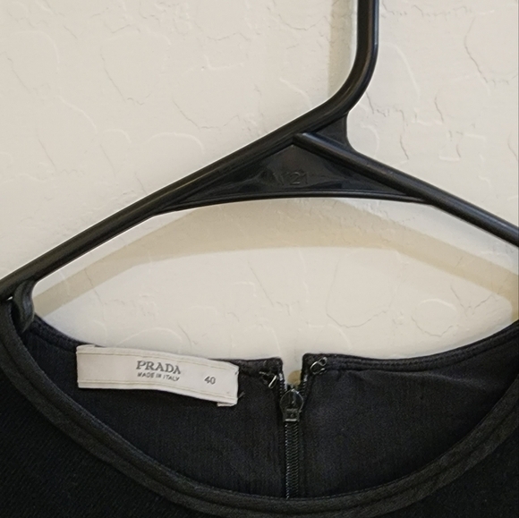 Prada Black Midi Dress Size 40 US4 Sleeveless - Picture 3 of 5